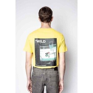 Zadig & Voltaire Men's Ted Photoprint Wild T-Shirt Cotton Short Sleeve S 221280